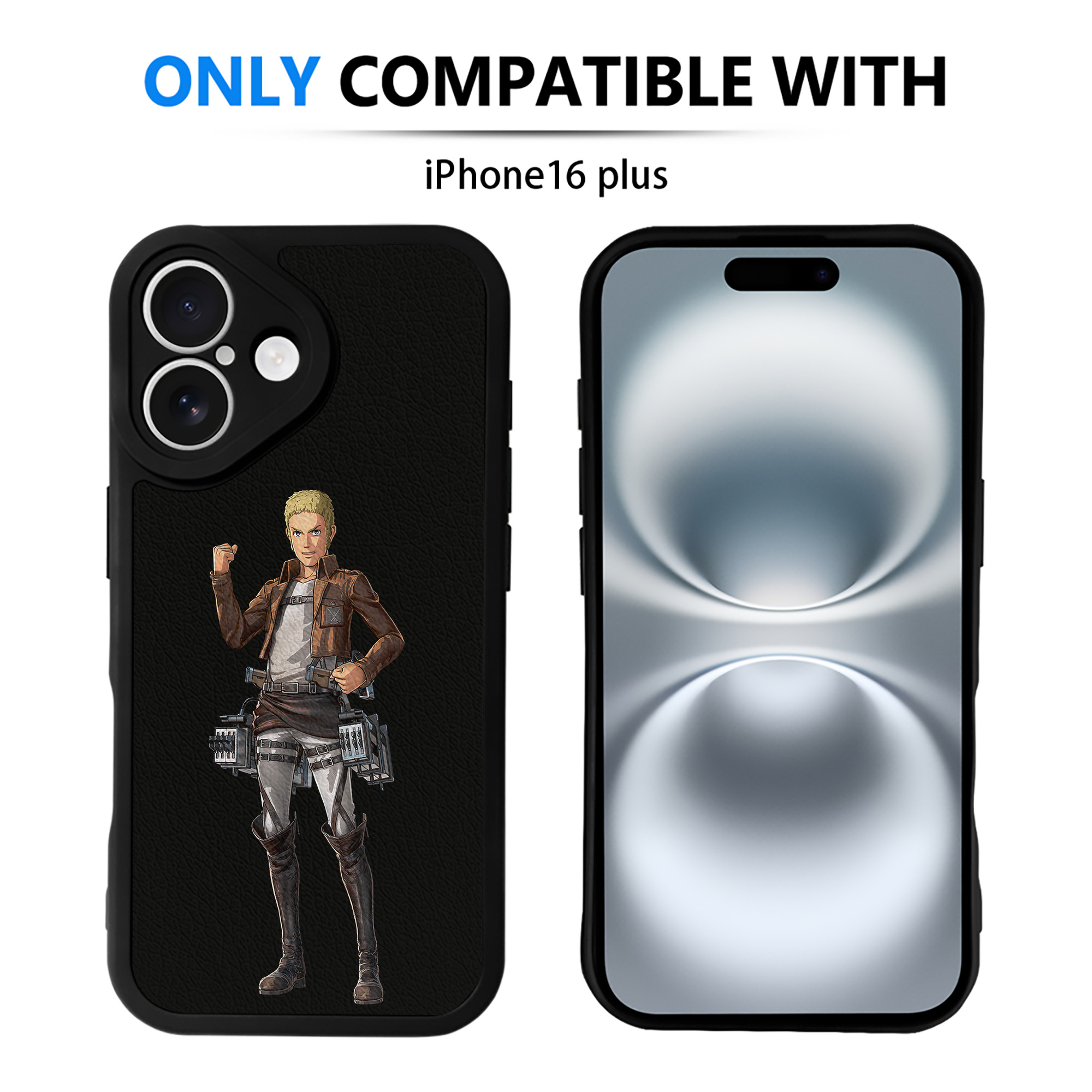 （画像用） 進撃の巨人 ライナー・ブラウン Attack on Titan Reiner Braun 【iPhone 16シリーズ対応】シリコンスマホケース（レザー調） 材質：シリコン